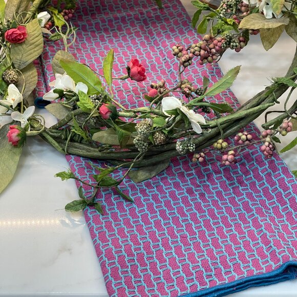 -Anthropologie Woven Jacquard Kitchen Towel-NEW Garden Party Geometry - Picture 1 of 11
